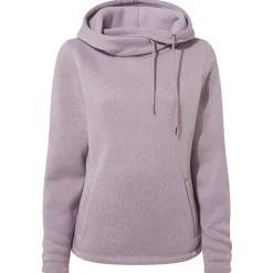 Acer Womens Oversized Supersoft Knitlook Fleece Hoody - Pale Lilac Marl