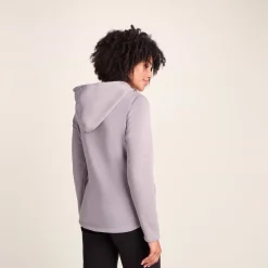 Acer Womens Oversized Supersoft Knitlook Fleece Hoody - Pale Lilac Marl
