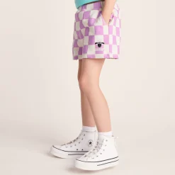 Afrino Kids Shaun the Sheep Sweatshort - Liliac Haze/Woolly Checkerboard