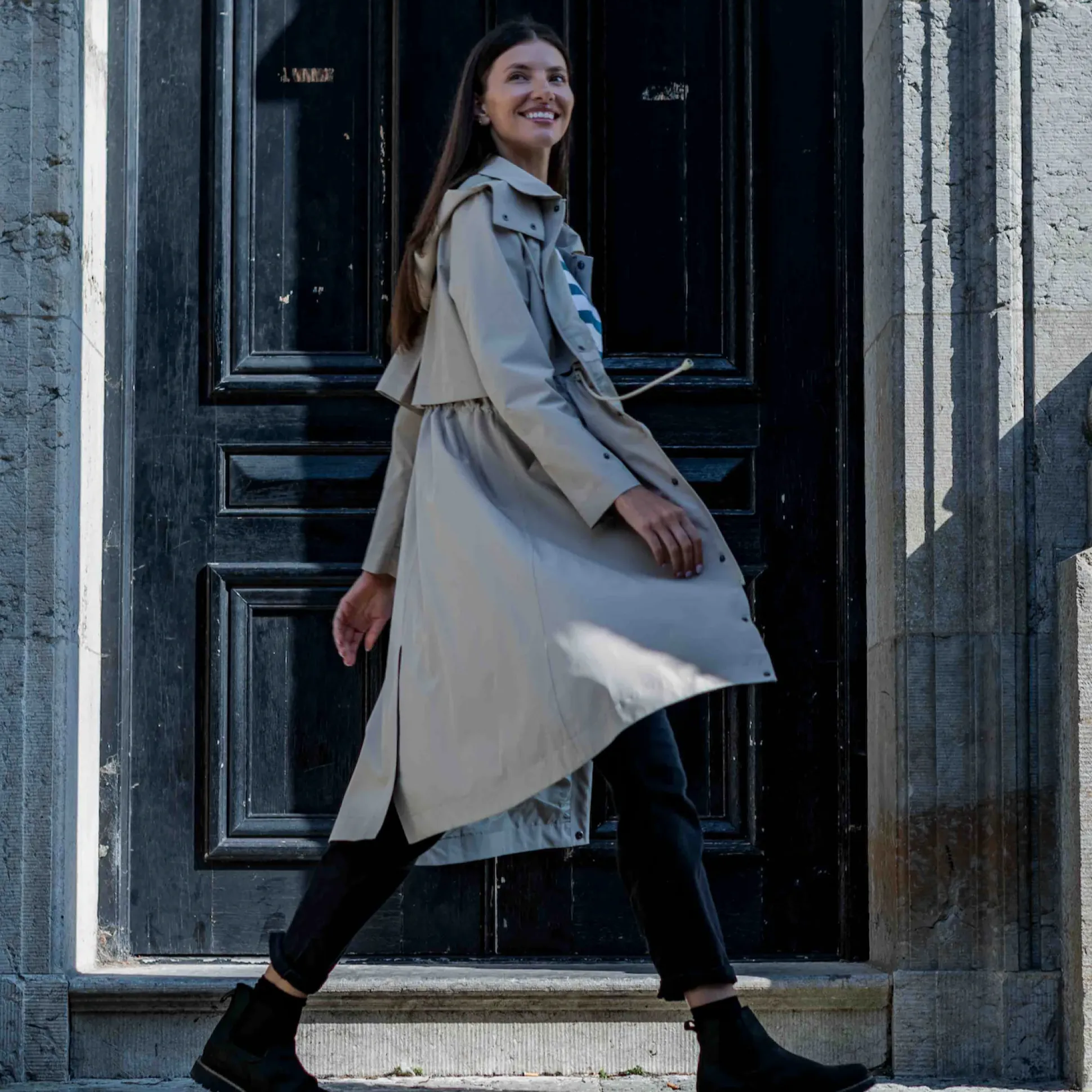Alva Womens Waterproof Trench Coat - Taupe
