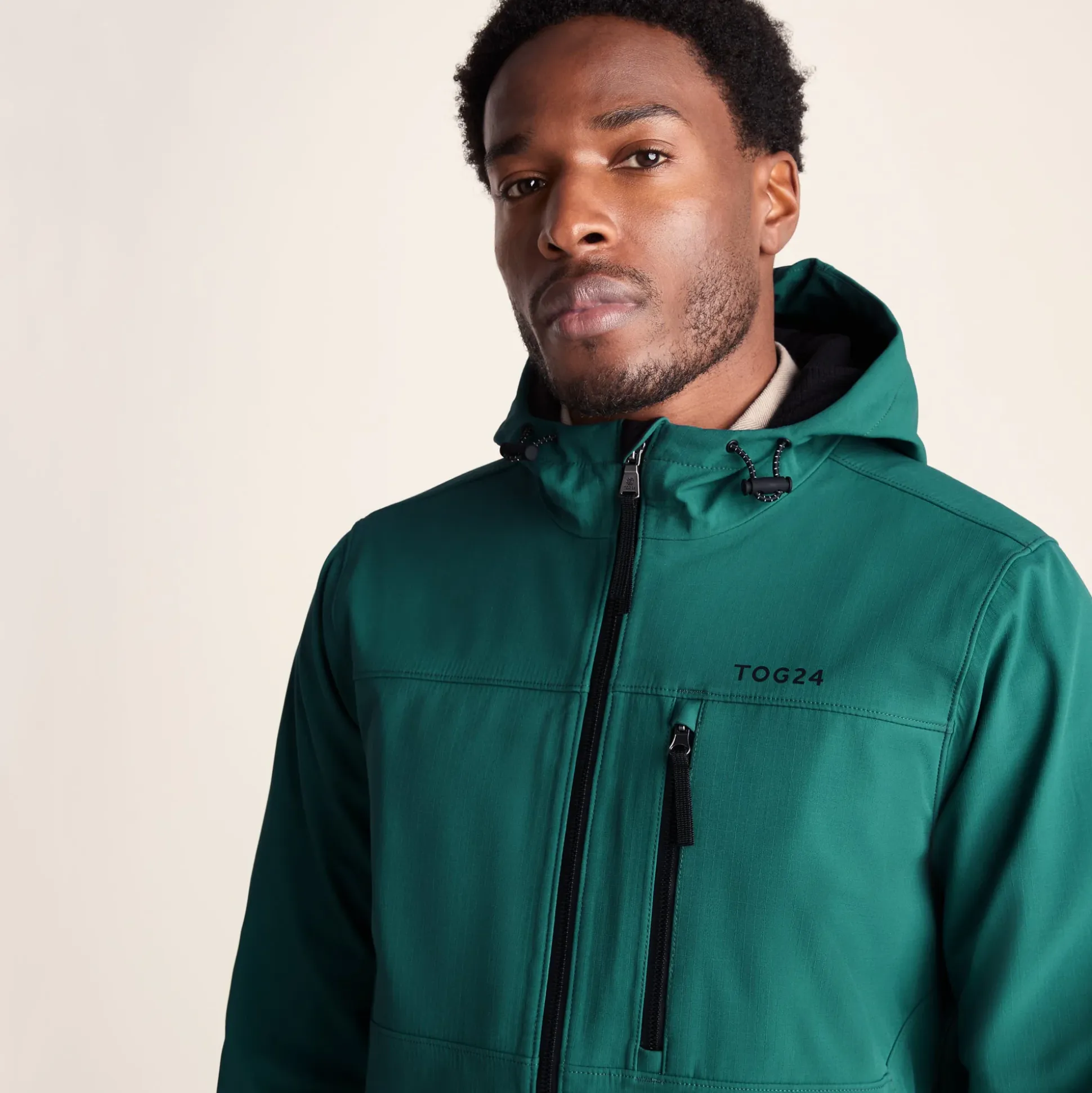 Andro Mens Hooded Waterproof Softshell Jacket - Dark Turquoise