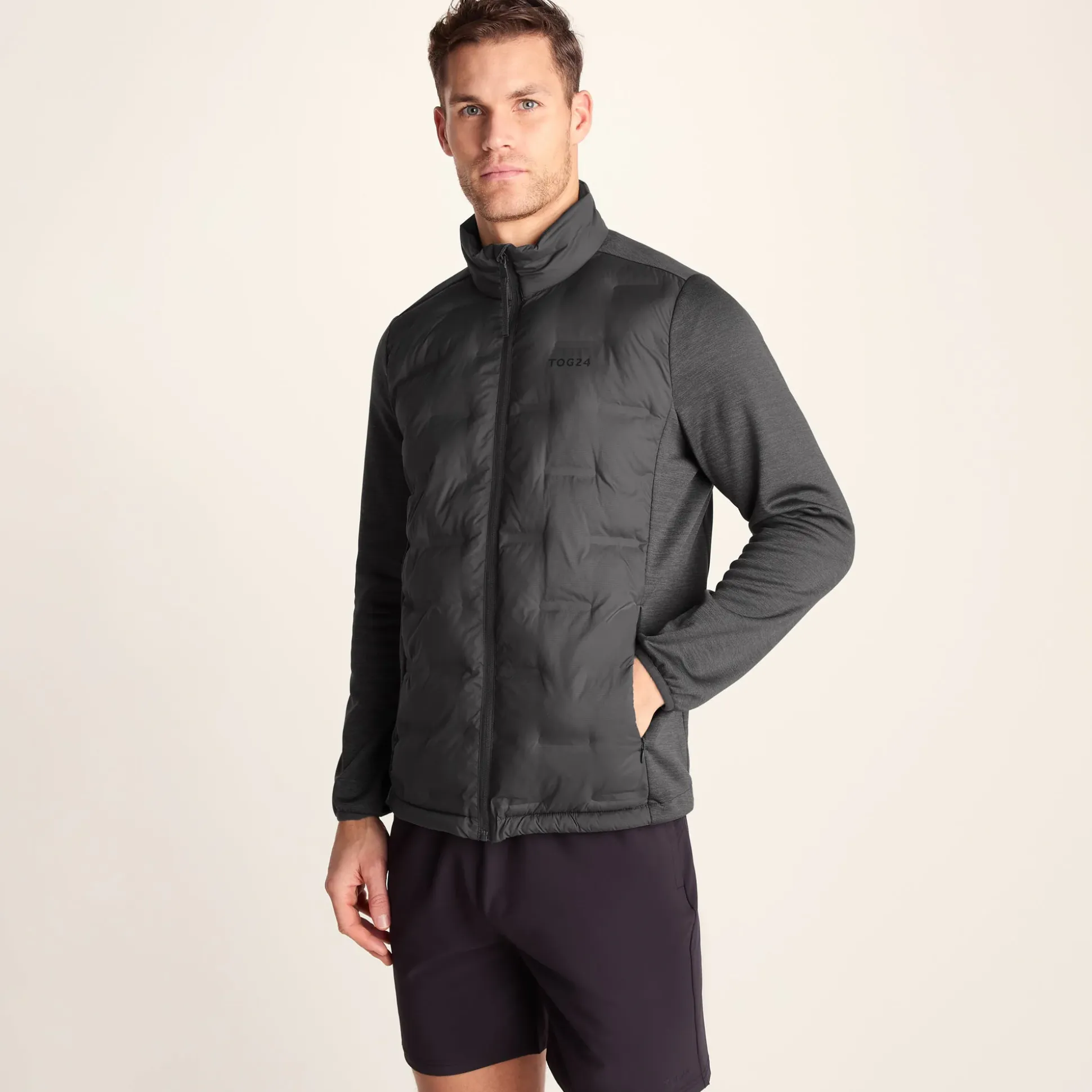 Anick Mens Lightweight Insulated Hybrid Jacket - Deep Slate