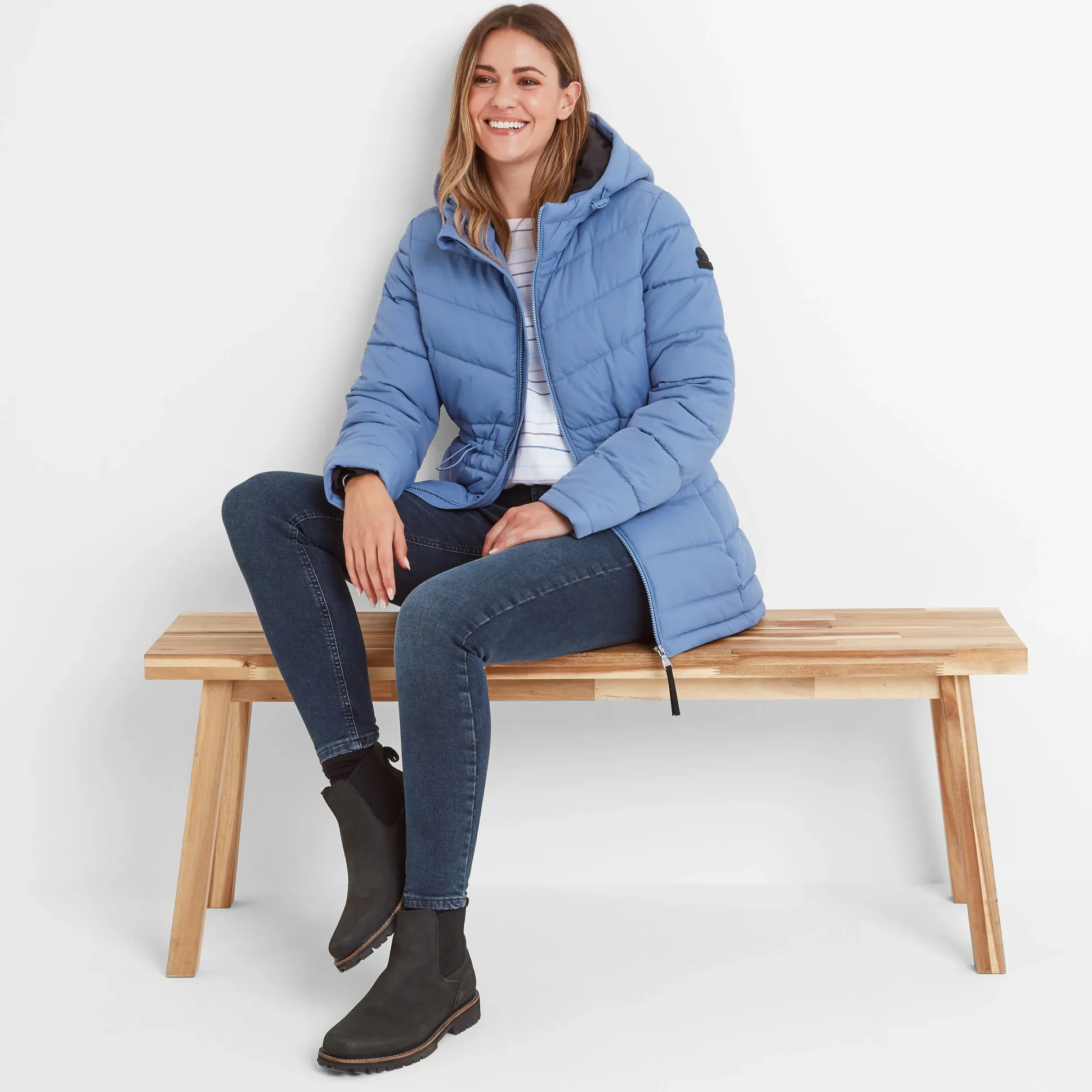 Anthorn Womens Padded Parka - Misty Blue