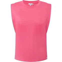 April Womens 100% Cotton Supersoft Boxy Fit Vest - Pink Flambe