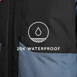 Avoriaz Mens Performance Waterproof Insulated Ski Jacket - Black/Fjord Blue