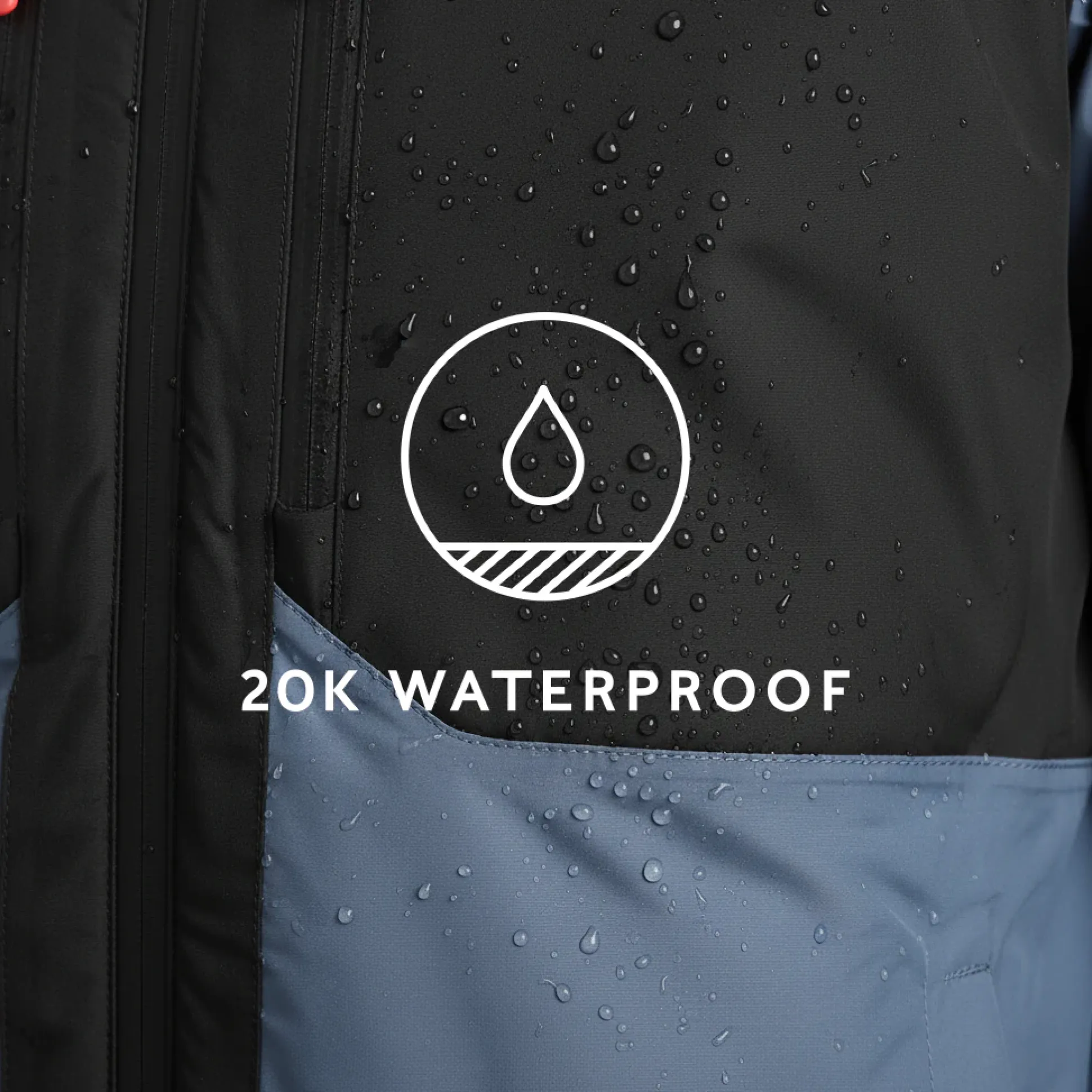 Avoriaz Mens Performance Waterproof Insulated Ski Jacket - Black/Fjord Blue