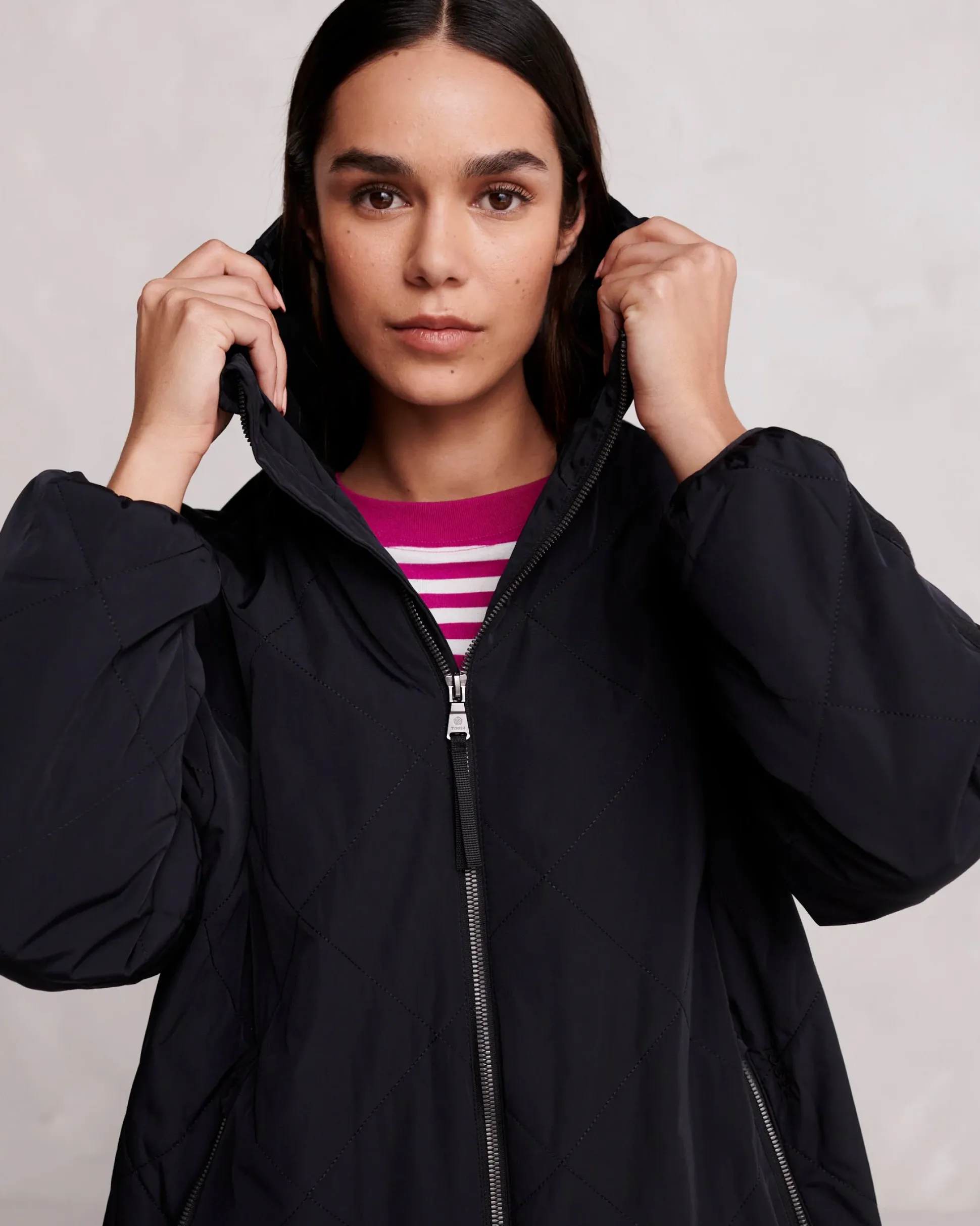 Banton Womens Oversized Shower Resistant Insulated Jacket - Black