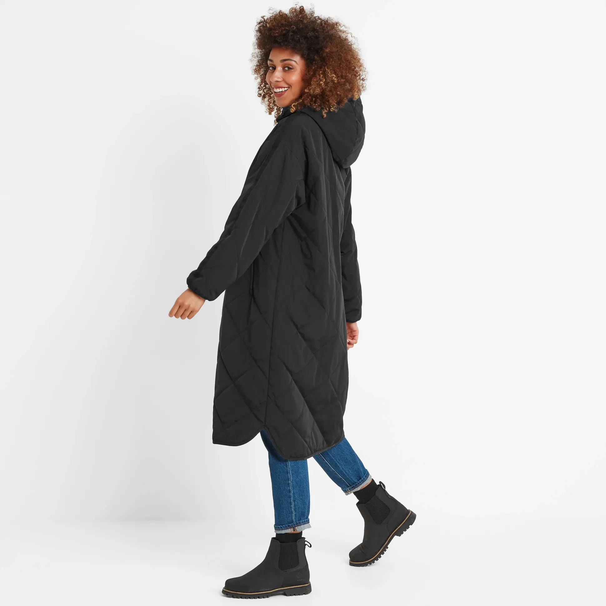 Banton Womens Oversized Shower Resistant Insulated Jacket - Black