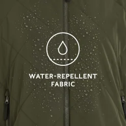 Banton Womens Oversized Shower Resistant Insulated Jacket - Dark Green
