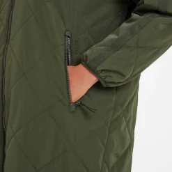 Banton Womens Oversized Shower Resistant Insulated Jacket - Dark Green