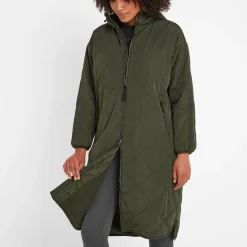 Banton Womens Oversized Shower Resistant Insulated Jacket - Dark Green