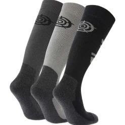 Bergenz 3 Pack Mens Ski Socks - Black/Soot Grey/Moon Grey