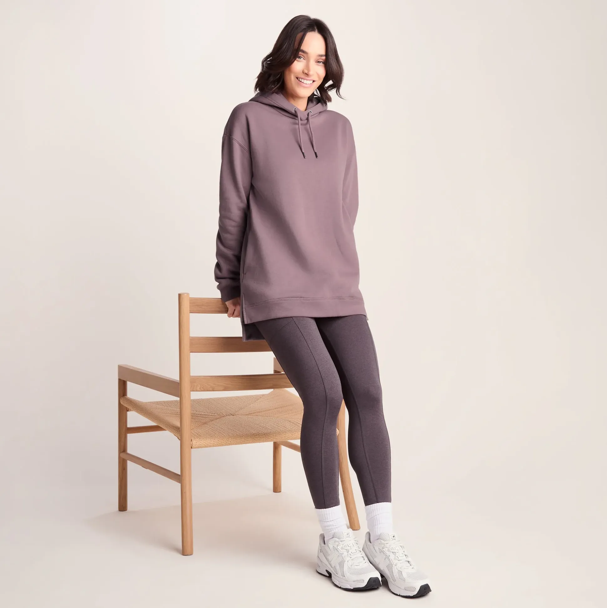 Betty Womens Longline Supersoft Hoody - Mauve