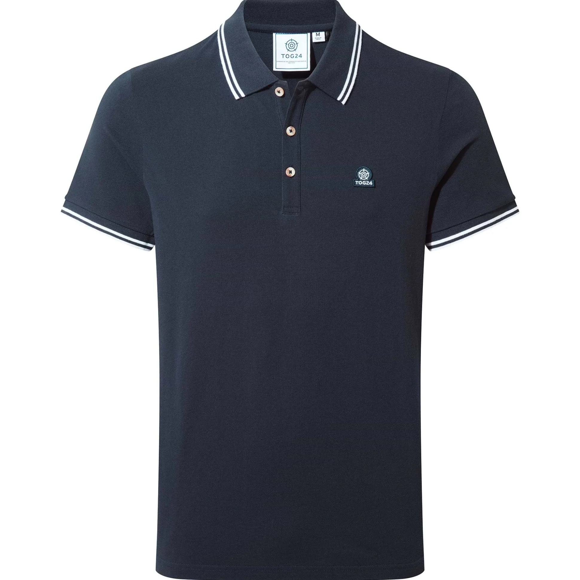 Biston Mens 100% Cotton Pique Polo Shirt - Dark Indigo