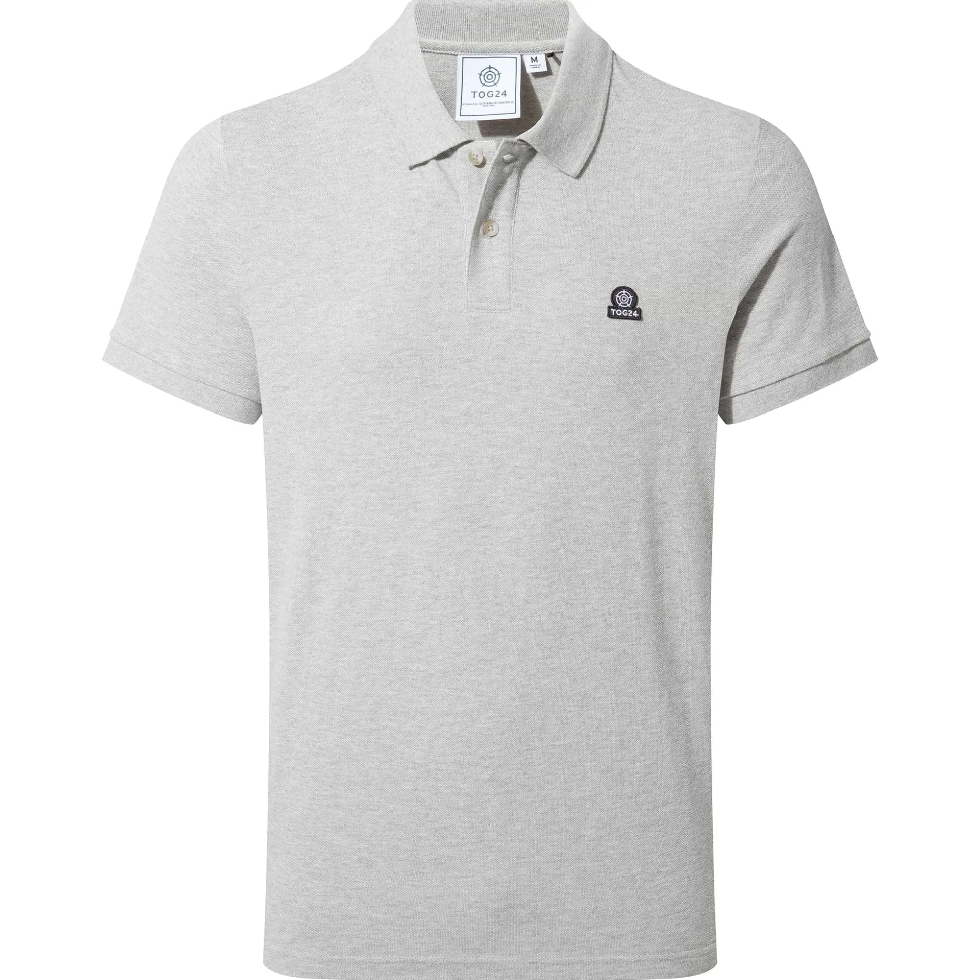 Braunton Mens 100% Cotton Pique Polo Shirt - Light Grey Marl