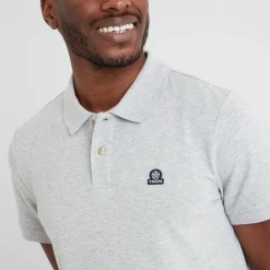 Braunton Mens 100% Cotton Pique Polo Shirt - Light Grey Marl