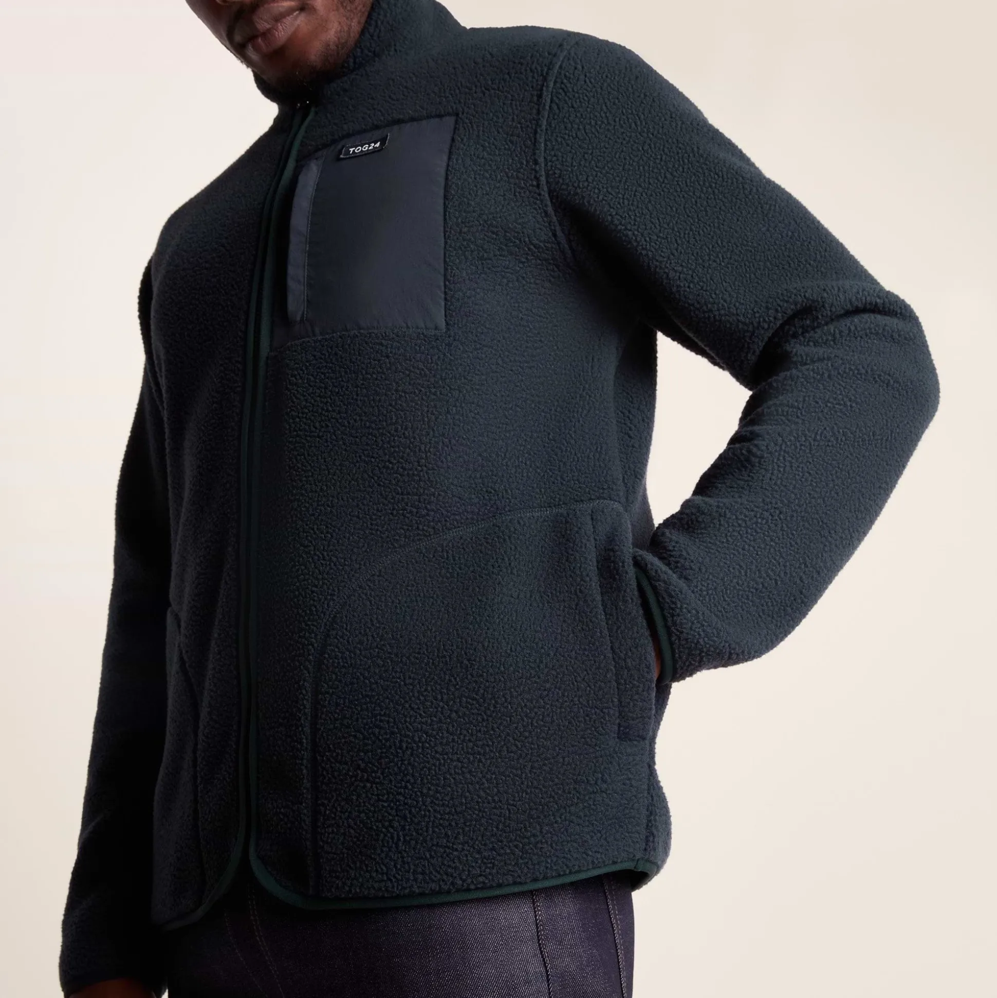 Cameron Mens Sherpa Fleece - Dark Indigo