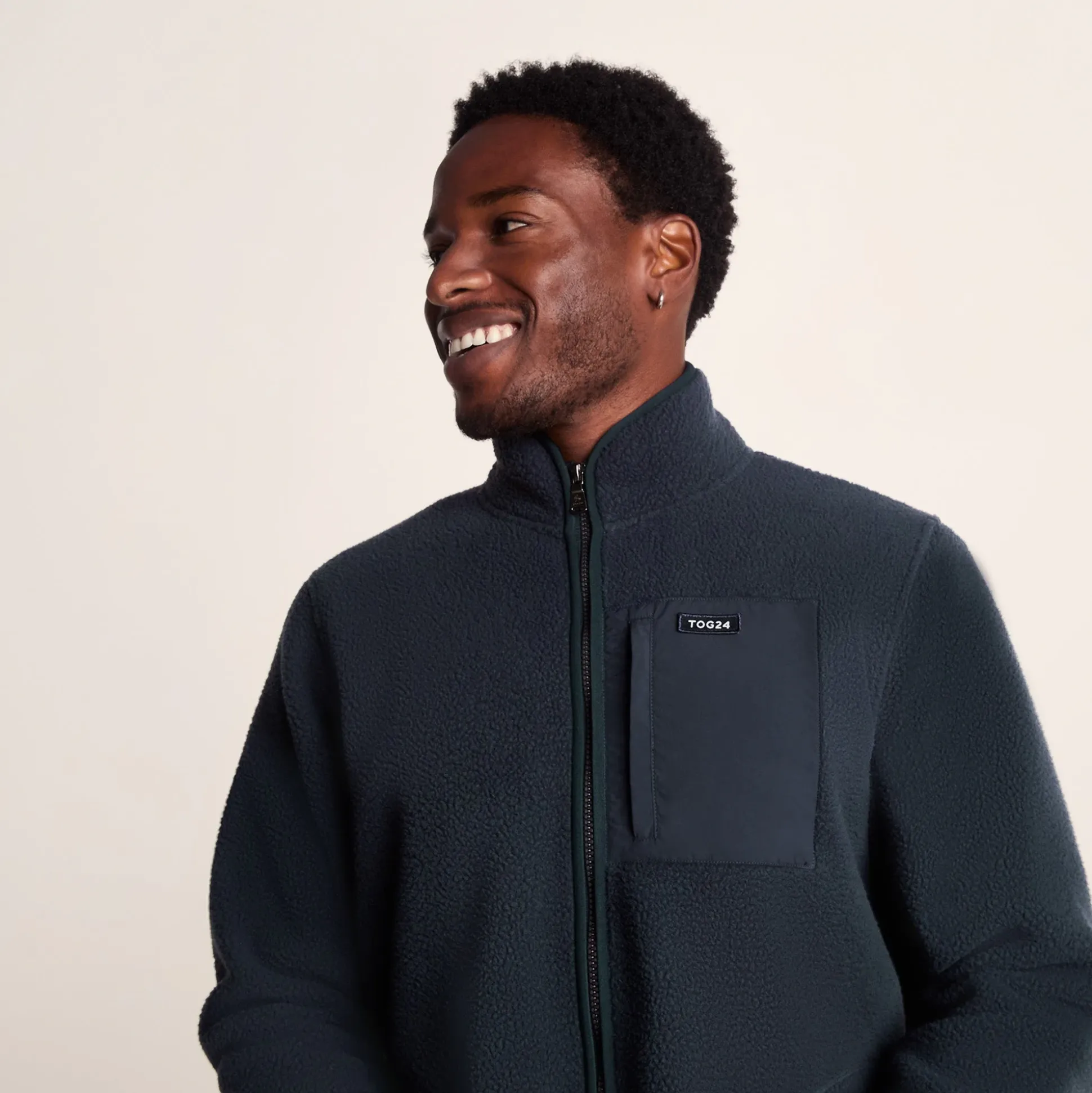 Cameron Mens Sherpa Fleece - Dark Indigo
