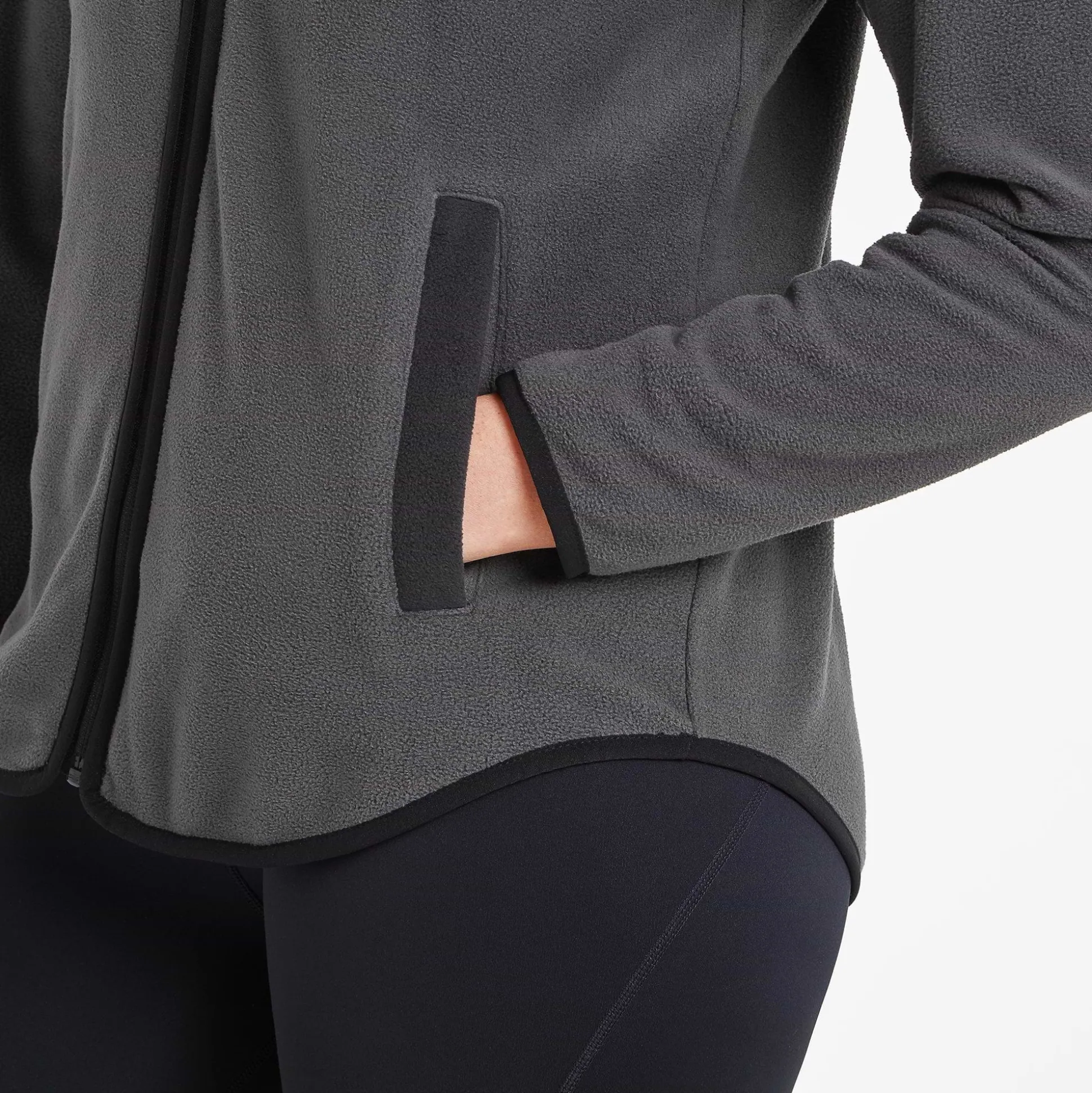 Carty Womens Colour Block Fleece Jacket - Washed Black/Black