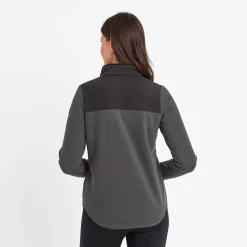 Carty Womens Colour Block Fleece Jacket - Washed Black/Black