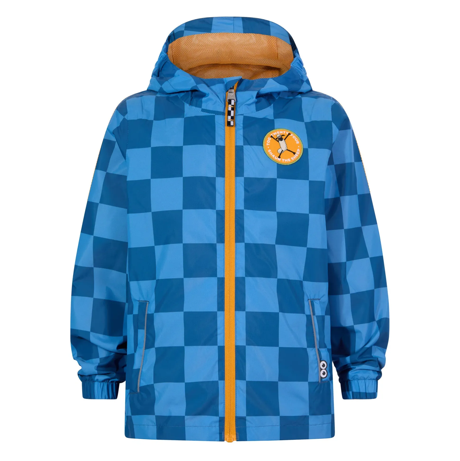 Cohampshire Kids Shaun the Sheep Waterproof Jacket - Bluebell/Night Blue Checkerboard