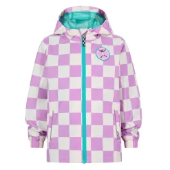 Cohampshire Kids Shaun the Sheep Waterproof Jacket - Lilac Haze/White Checkerboard
