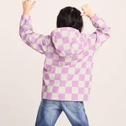 Cohampshire Kids Shaun the Sheep Waterproof Jacket - Lilac Haze/White Checkerboard