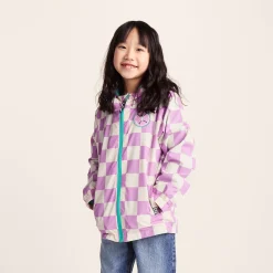 Cohampshire Kids Shaun the Sheep Waterproof Jacket - Lilac Haze/White Checkerboard
