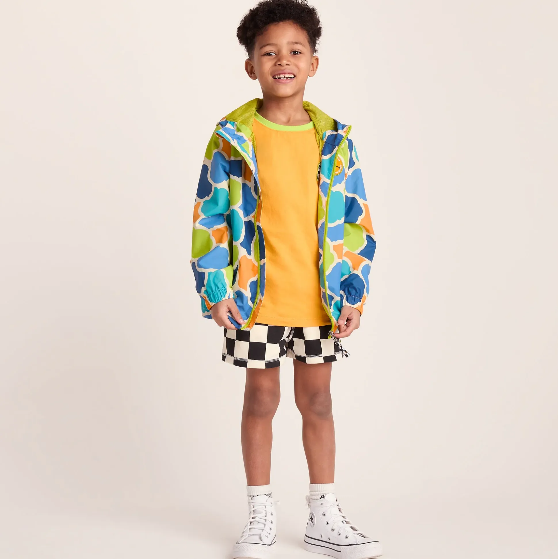 Cohampshire Kids Shaun the Sheep Waterproof Jacket - Lime Cloud Print