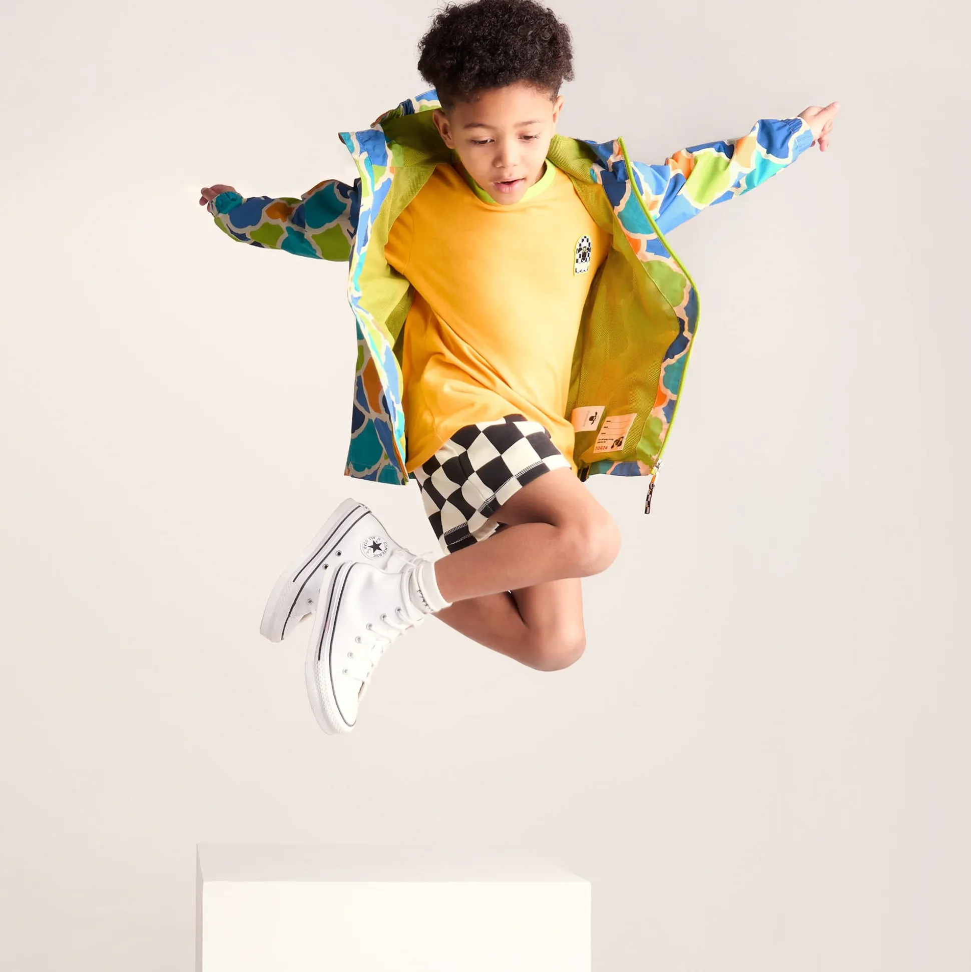 Cohampshire Kids Shaun the Sheep Waterproof Jacket - Lime Cloud Print