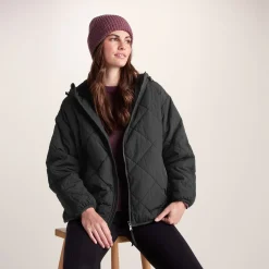 Corlae Womens Oversized Shower Resistant Insulated Jacket - Black