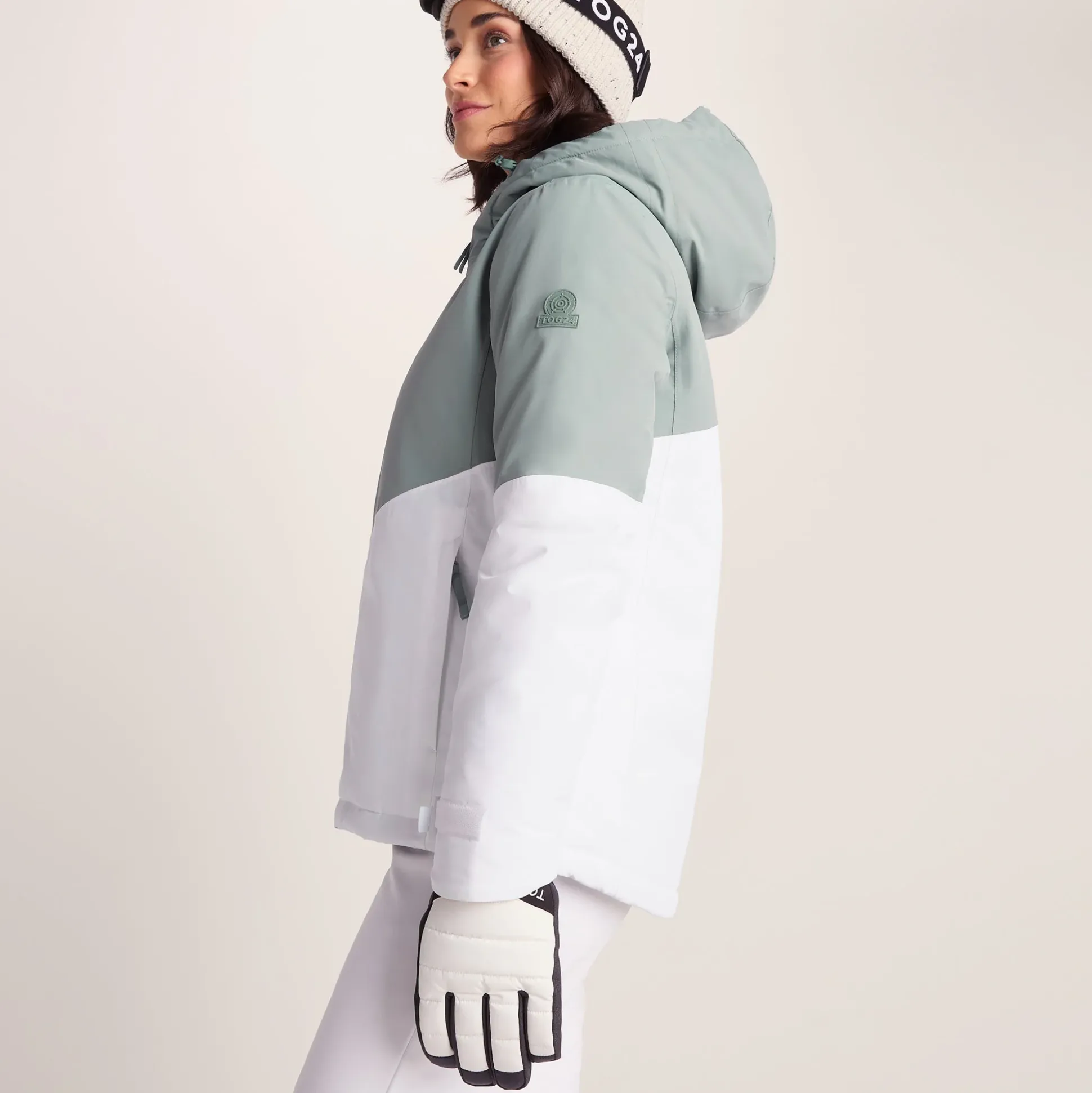 Corvara Womens Waterproof Insulated Ski Jacket - Mist Grey/Optic White