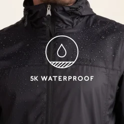 Craven Mens Waterproof Packaway Jacket - Black