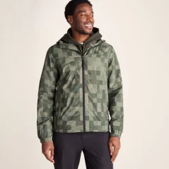 Craven Mens Waterproof Packaway Jacket - Green Pixel