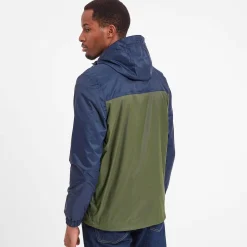 Craven Mens Waterproof Packaway Jacket - Khaki/Navy/Dark Orange Colour Block