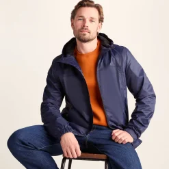 Craven Mens Waterproof Packaway Jacket - Navy