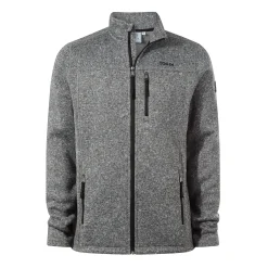 Cresswell Mens Knitlook Fleece Jacket - Dark Grey Marl