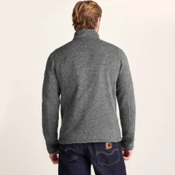 Cresswell Mens Knitlook Fleece Jacket - Dark Grey Marl