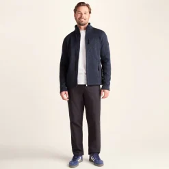 Cresswell Mens Knitlook Fleece Jacket - Dark Indigo Marl