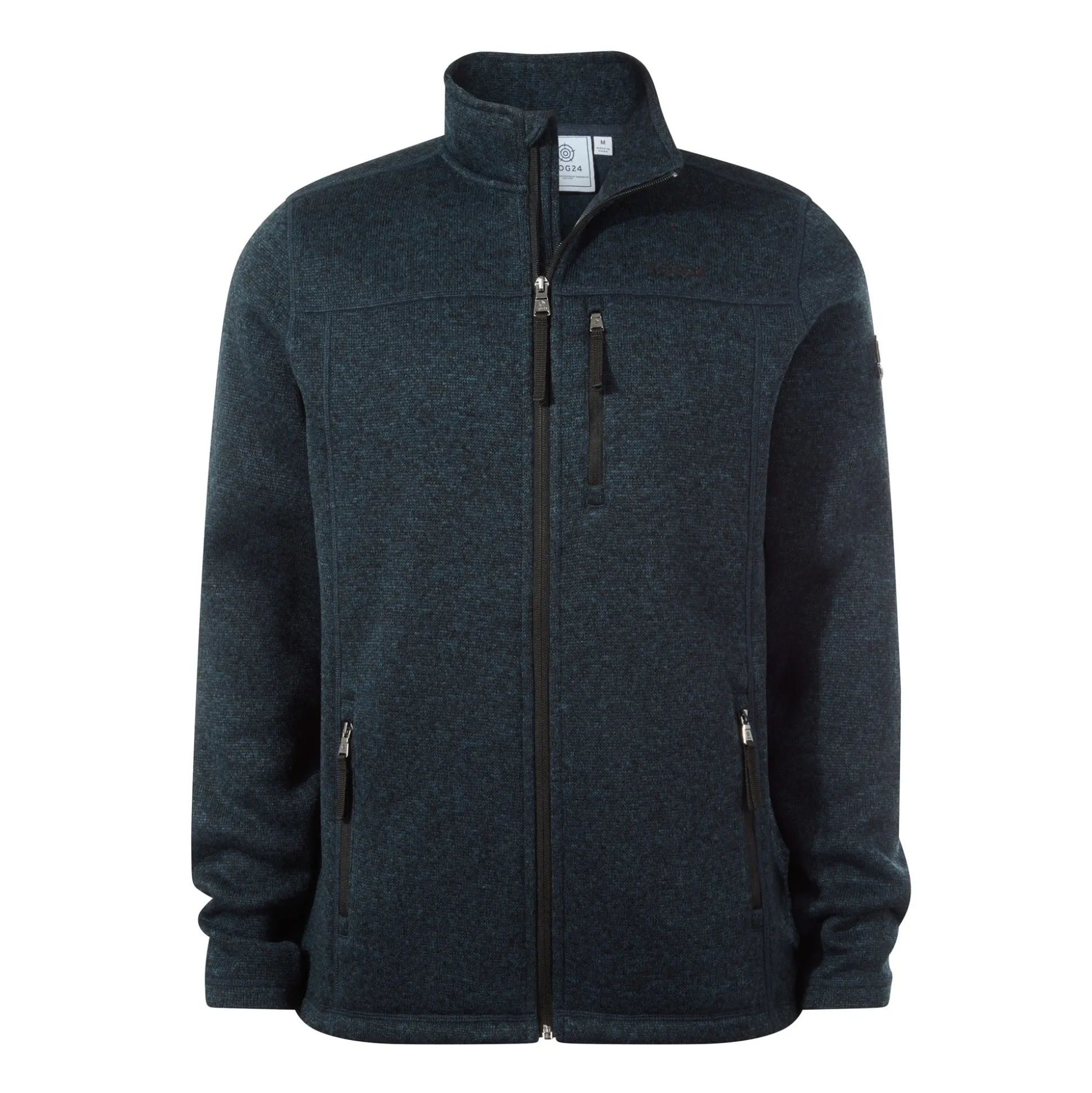 Cresswell Mens Knitlook Fleece Jacket - Dark Indigo Marl