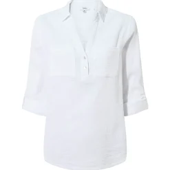 Cruise Womens Long Sleeve 100% Cotton Shirt - Optic White