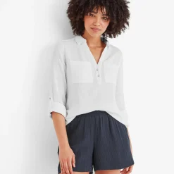 Cruise Womens Long Sleeve 100% Cotton Shirt - Optic White