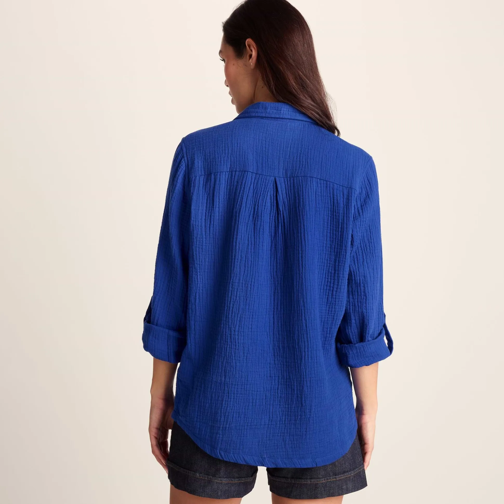Cruise Womens Long Sleeve 100% Cotton Shirt - Ultramarine Blue