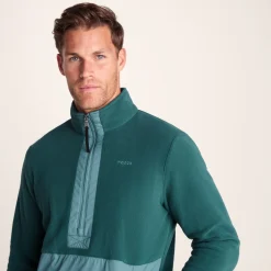 Dowson Mens Relaxed Fit Microfleece Zip Neck - Hydro Blue/Dark Turquoise
