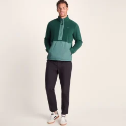 Dowson Mens Relaxed Fit Microfleece Zip Neck - Hydro Blue/Dark Turquoise