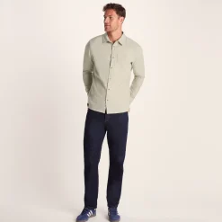 Draper Mens Long Sleeve Cotton Herringbone Shirt - Hazelnut