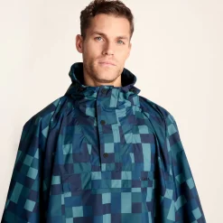 Drench Unisex Waterproof Poncho - Blue Pixel Print