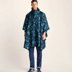 Drench Unisex Waterproof Poncho - Blue Pixel Print