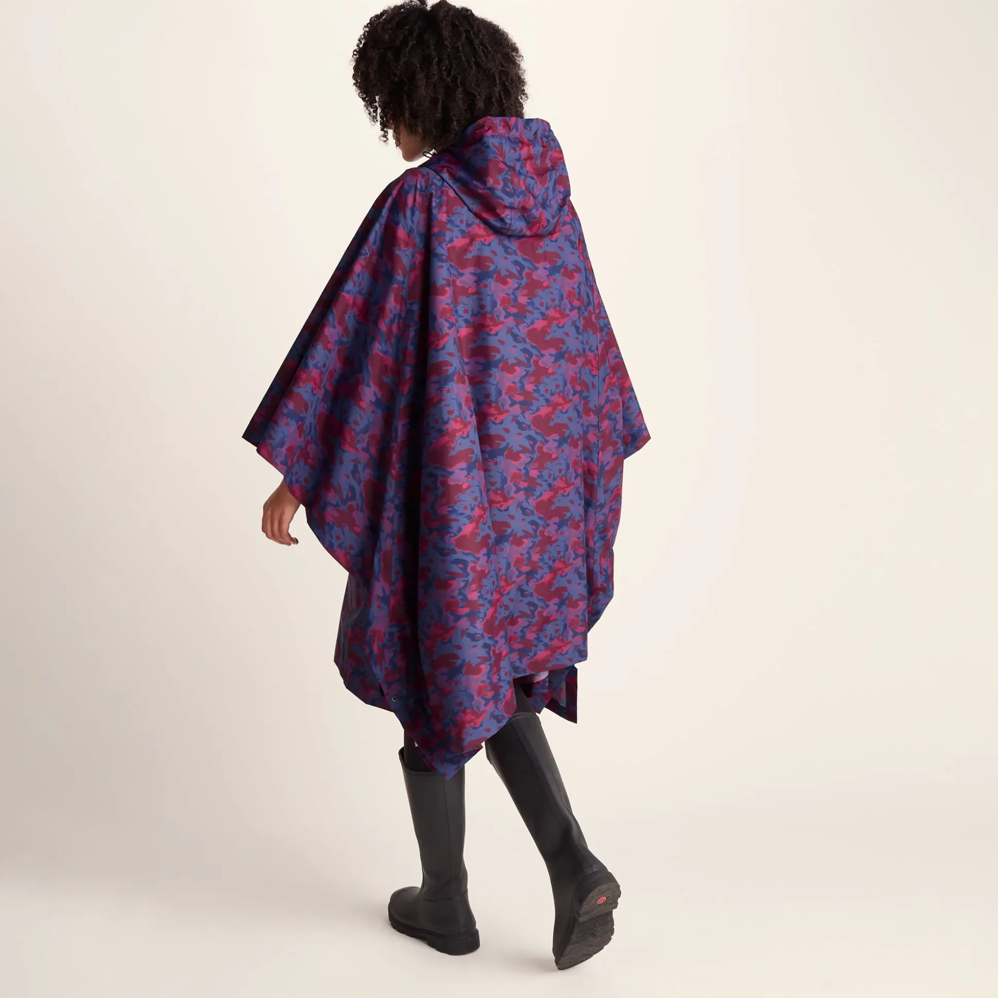 Drench Unisex Waterproof Poncho - Oxford Blue Abstract Print
