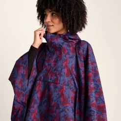 Drench Unisex Waterproof Poncho - Oxford Blue Abstract Print